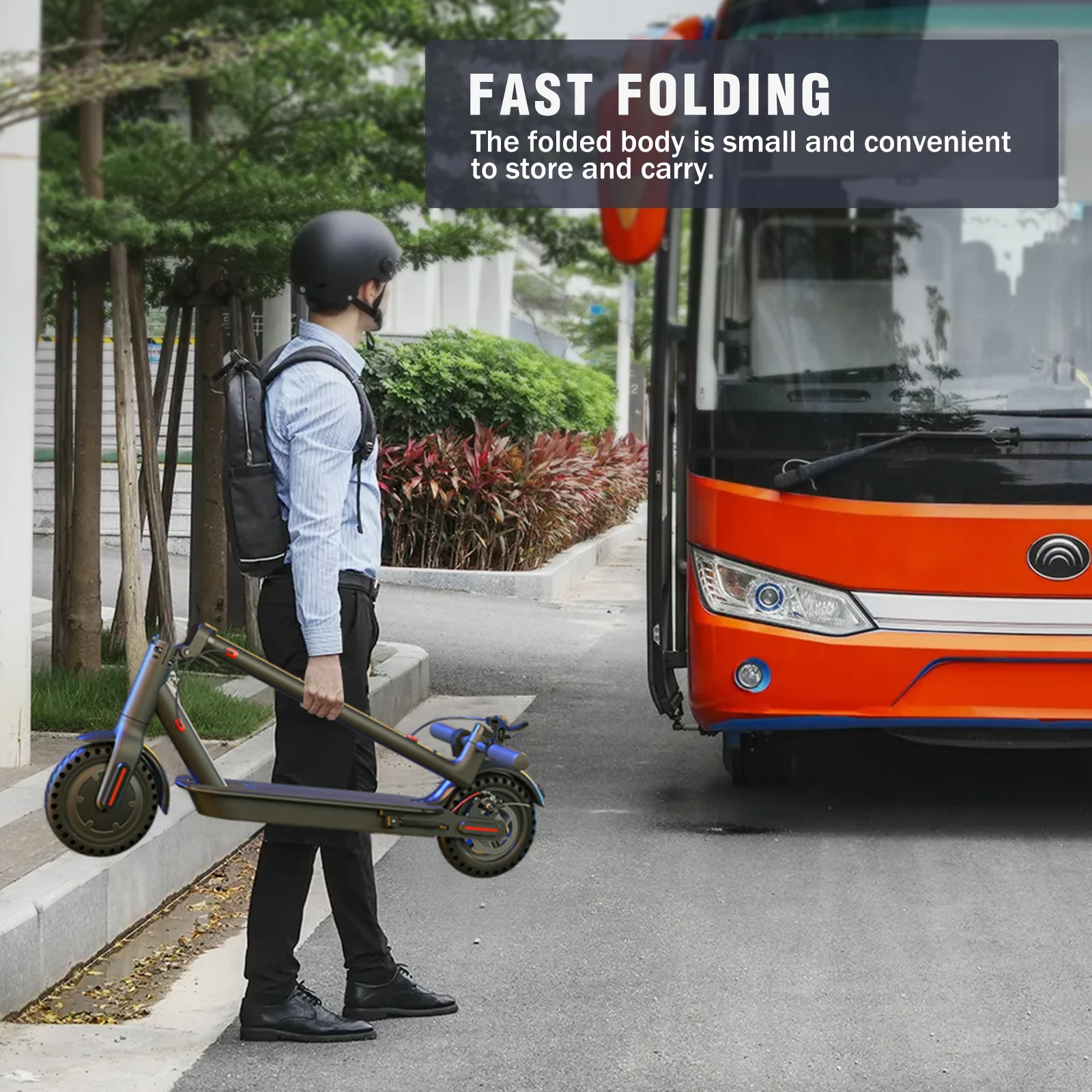 350W Foldable Electric Scooter for Adults Teens,Explosion-proof Tires,Dual Brake System,Lightweight APP Support E-scooter 5