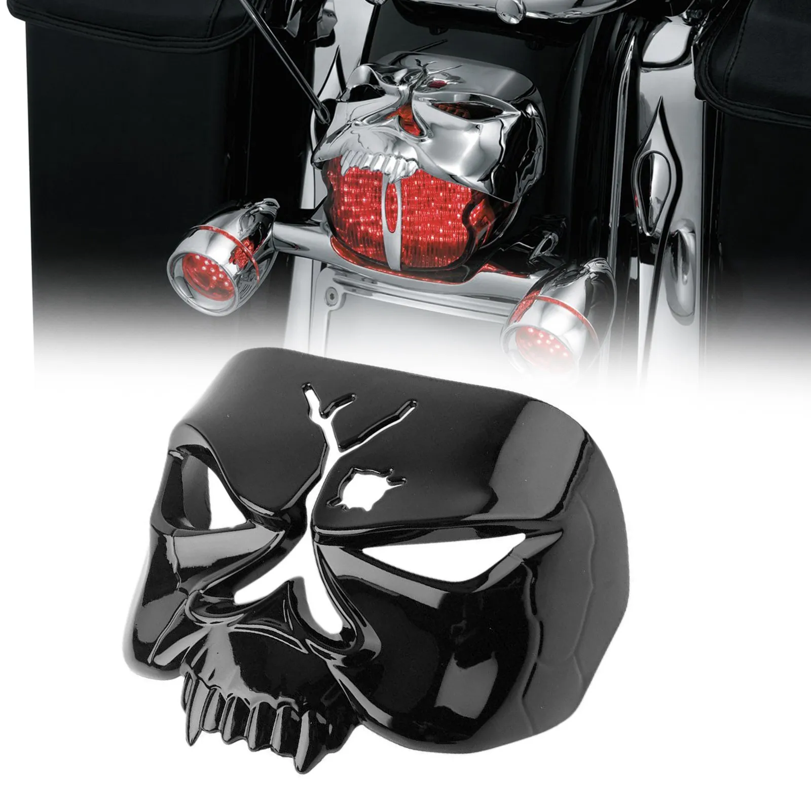 Skull Faster Brake Master Cylinder Reservoir Cap – Fits Harley Sportster XL 883 / 1200 – CNC Aluminum