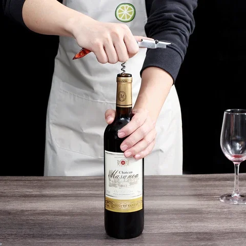 

Professional Corkscrew Manual Wine Opener Cutter Accessories For Beer Solid Wood Knife Foil Cork Bottle Of Metal Gift Waiter