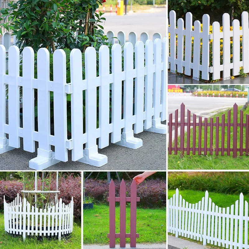 White plastic fence panels durable easy to install for gardens yards and vegetable plots