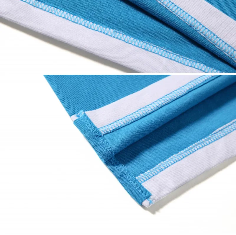 Kontrast farbe Revers kurz ärmel iges Polos hirt modische personal isierte Knopf Sommer Top vielseitige lässige Herren bekleidung – Detail 8