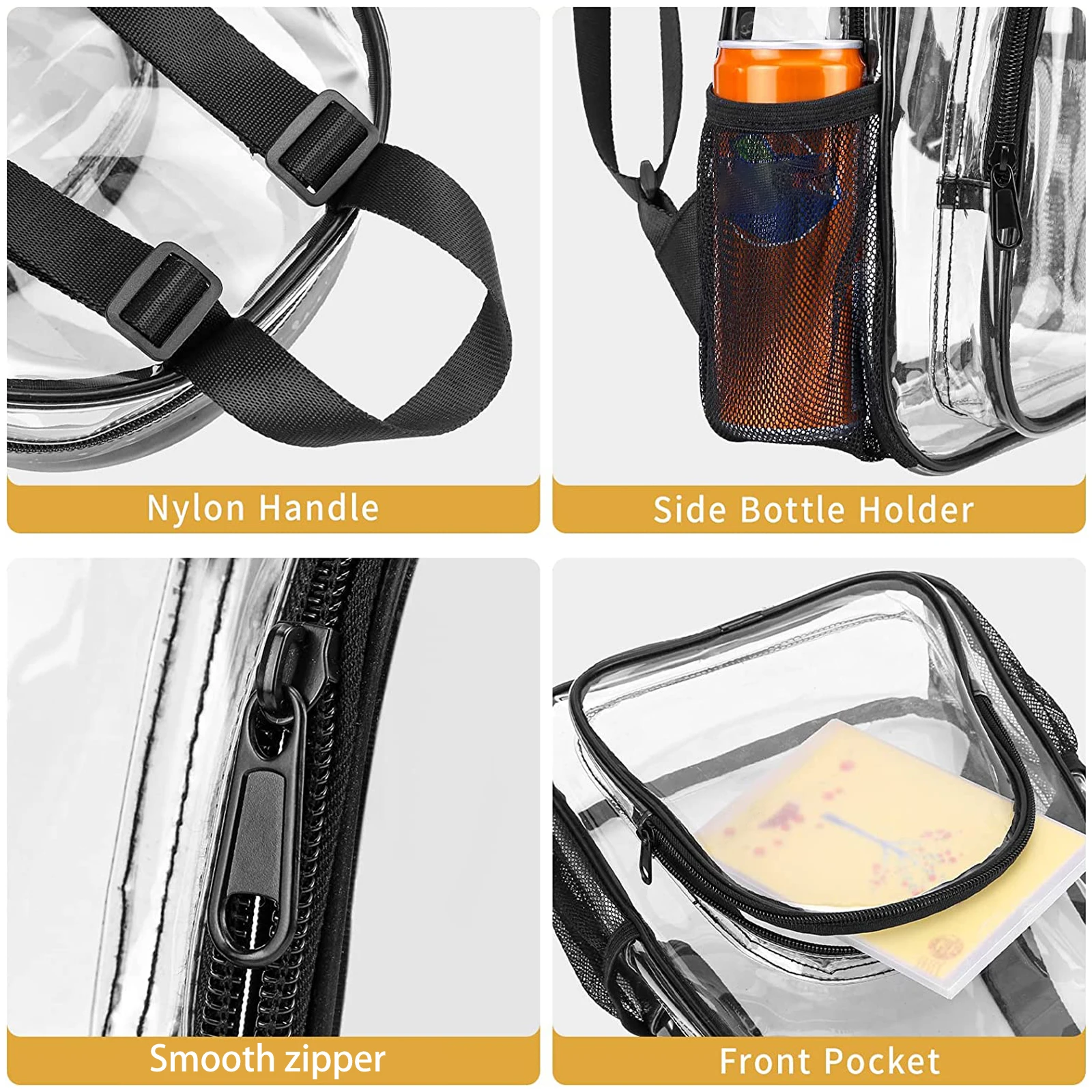 Transparent PVC Backpack for Outdoor Sports and Travel