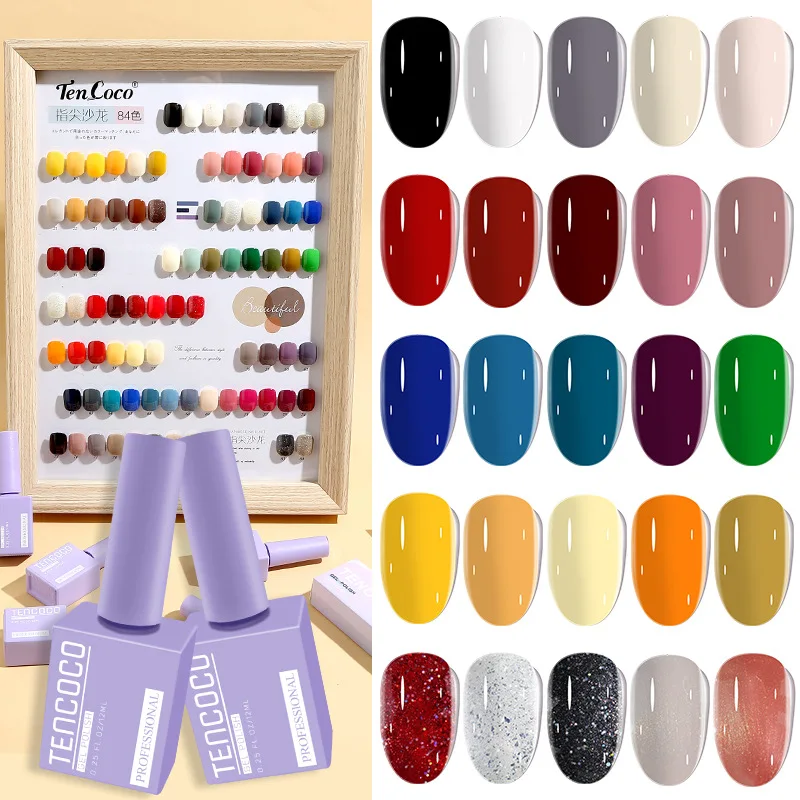 TENCOCO Nail Gel Polish Semi Permanent Gellack Nail Art Salon 84 Color
