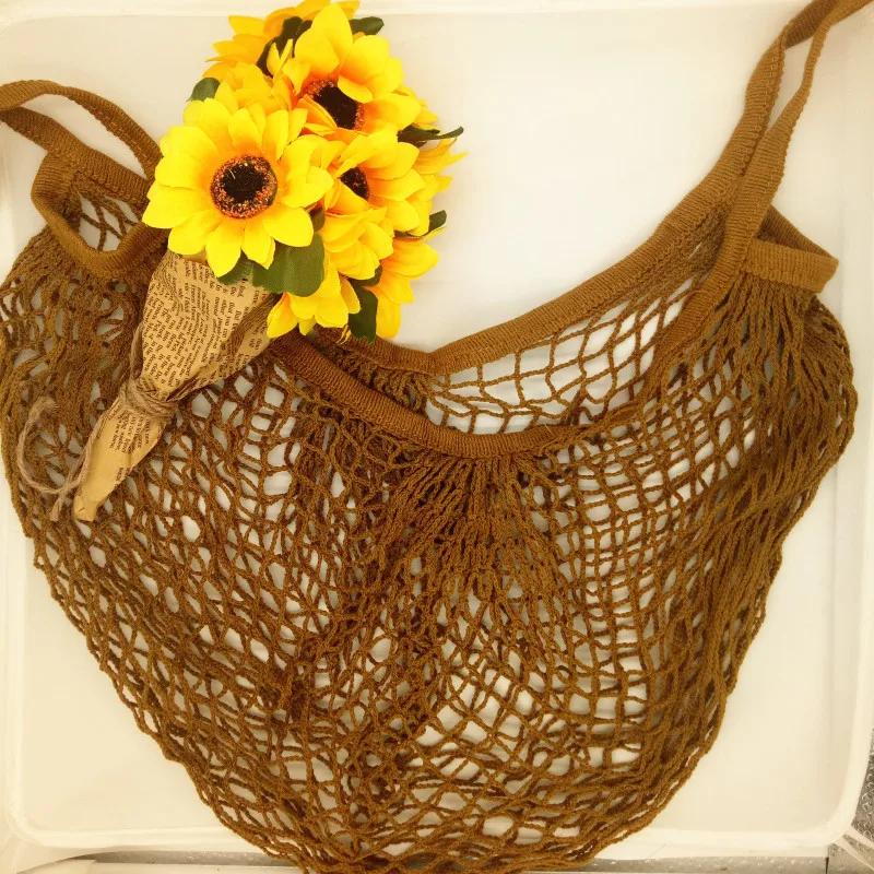 Eco-Friendly Reusable Cotton Mesh Shopping Tote Bag