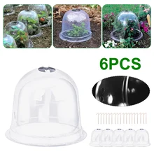 

6PCS Reuseable Plastic Greenhouse Garden Plant Bell Cover Seeds Germination Cover Frost Guard Freeze Protection Dome