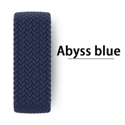 Braided Solo Loop Bracelet Strap for 38 40 41 S10-42mm-XS (Deep blue)