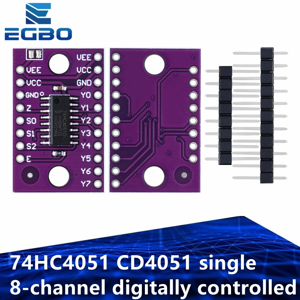 1PCS~20PCS EGBO 74HC4051 CD4051 Einzelner 8-Kanal digital gesteuerter elektronischer Schalter-Multiplexer für Arduino