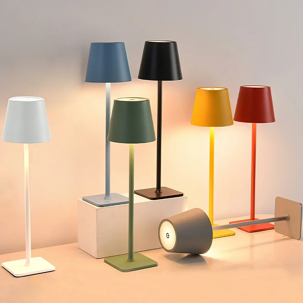 Hotel Cordless Usb Rechargeable Table Lamp Poldina Waterproof Touch Switch Table Lamps for Bedroom Hotel Living Room Restaurant 2