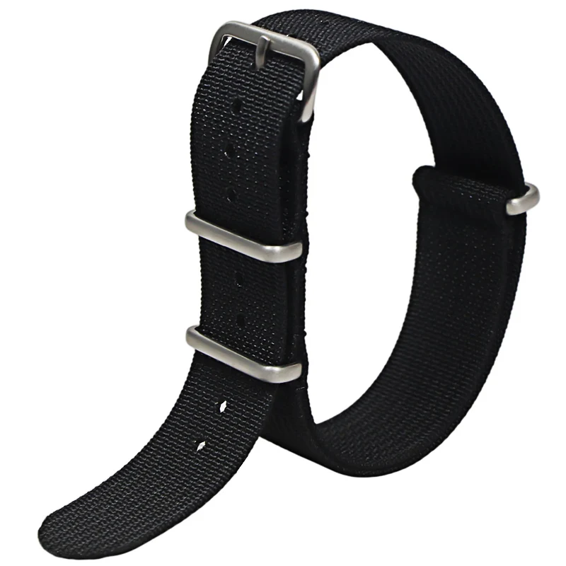 Rugged Retro Ribbed Nylon Military Watch Strap