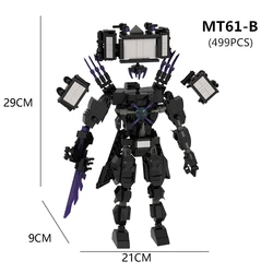 Gold Clock Man Building Blocks Set - Sword, Guitar, Speaker, and Computer Titan Toys for Boys, Perfect Holiday Gift (MT61-B)
