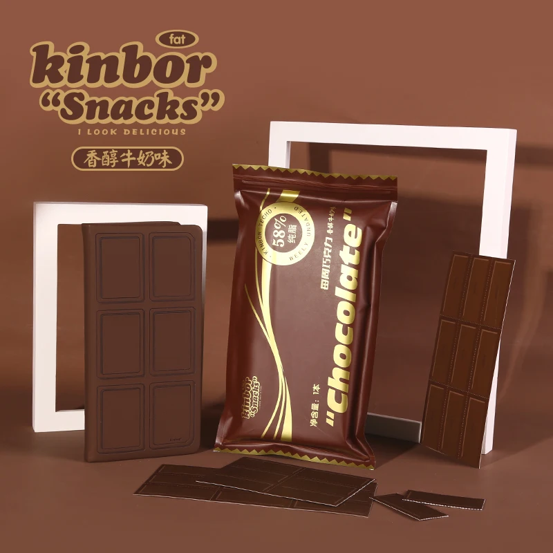 

Kinbor Kawaii Notebook Weekly Diary Time Planner Creative Chocolate Agenda Notepad Carnet with Sticky Note Schedules Stationery