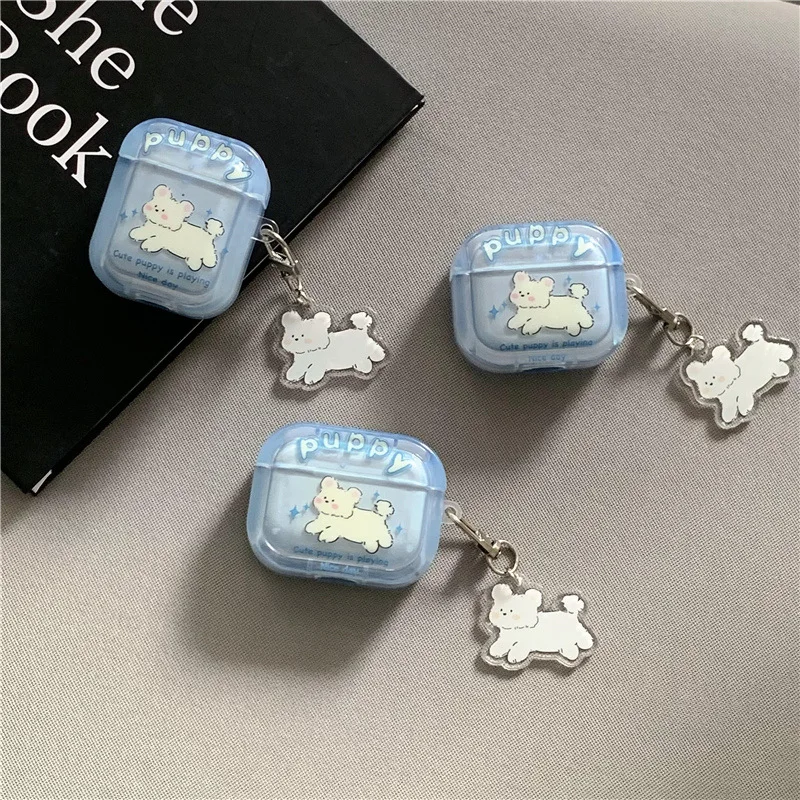 Ins Cartoon Cute English White Puppy Custodia Per Auricolari Per Apple Airpods Pro2 Custodia Per Airpods 3 3Rd Generation Airpod 2 1 Case