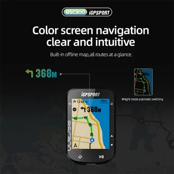 iGPSPORT BSC300 BSC 300 Bike GPS Computer Cycling Wireless Speedmeter Color Screen Map Navigation ANT
