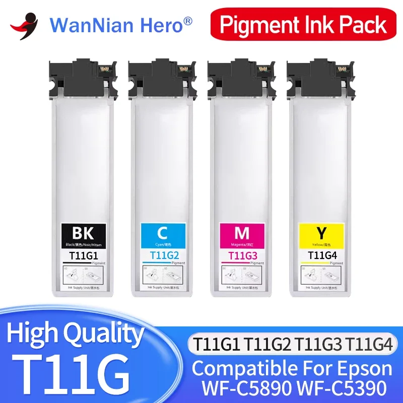 

Китайский пигментный чернильный картридж T11 11 T11G1-T11G4 T11F T11H T11H1, чип для картриджей Epson Pro WF-C5890DWF, принтер