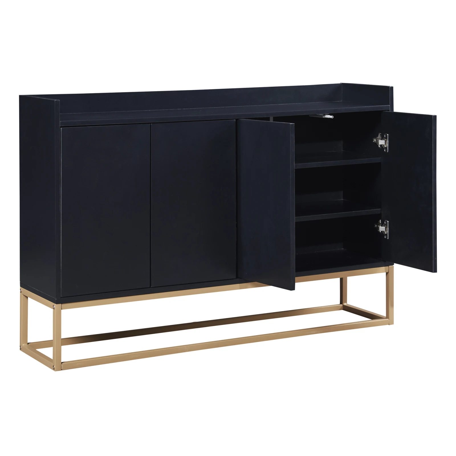 Rosahqnda Sideboard-Schrank mit 4 Türen, griffloser moderner Buffet-Aufbewahrungsschrank für Esszimmer, Küche, Wohnzimmer, 120 x 30 x 80 cm – Detail 25