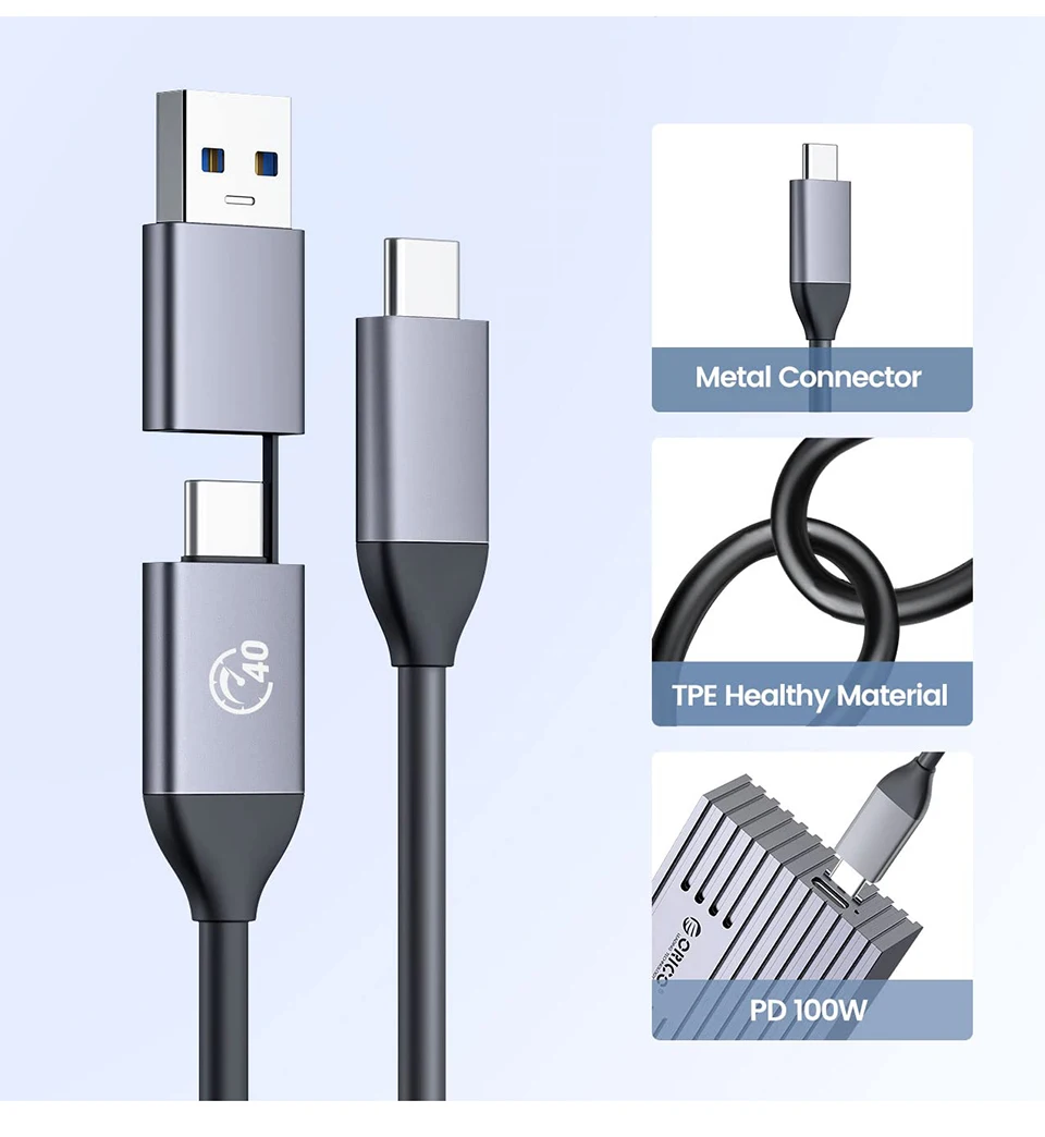 Tipo C 3.0, Caixa de Armazenamento de Disco, 40Gbps
