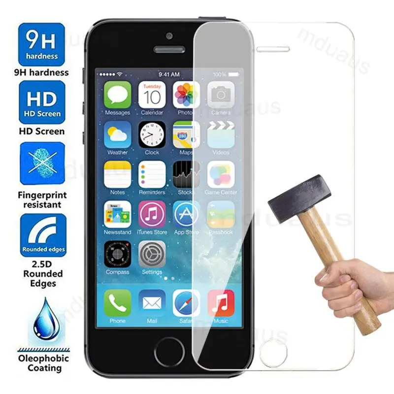 9D Anti-Burst Protection Glass For Apple iPhone 7 8 6 6S Plus Tempered Screen Protector iphone 5 5C 5S SE 2020 Safety Glass Film