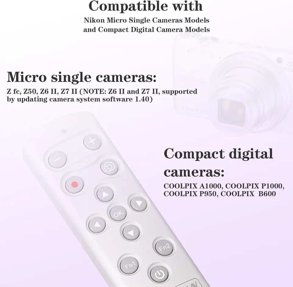 AODELAN WTR2 Kabelloser Fernauslöser Timer für Nikon D5300, D850, D810