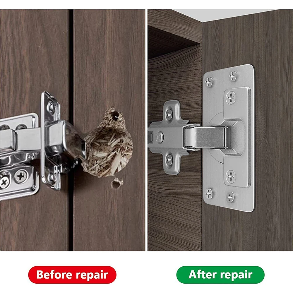 Hinge Repair Plate 1/2/4/10 Pair Stainless Steel for Cabinet Furniture Hinges Mounting Kitchen Cupboard Door Fixing