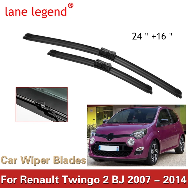 Jeu d'Essuie-Glace Avant LHD pour Renault Twingo 2 BJ 2007-2014,  Accessoires de Pare-Brise 24 + 16 Pouces - AliExpress