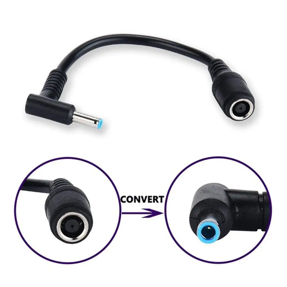 Power Adapter Dc Power Converter 1pc 7.4mm To 4.5mm DC Power Charger Converter Great Replacement DC Adapter Connector Cable For HP Dell Blue Tips