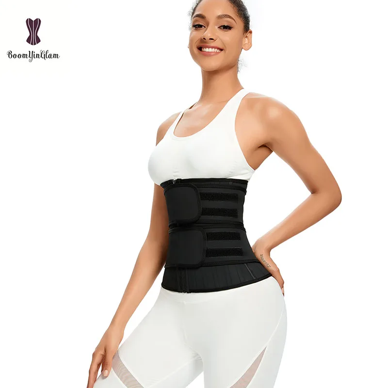 Black Ivory-colored Fajas Cincher Shapers 25 Sprial Steel Bones Women Underwear Corset Latex Zip And Hook 2 Strap Waist Trainer