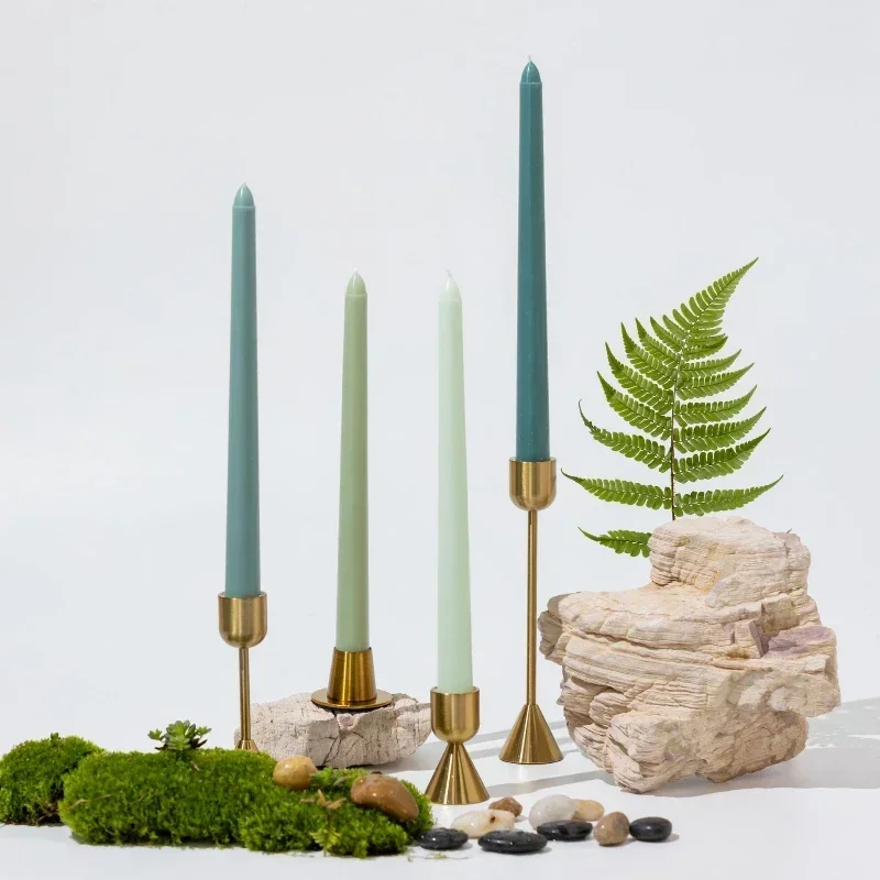 4PCS Colored Taper Candle Long Lot Wedding Candles Home Decorative Candles Unscented Dripless Smokeless Candles For Dinner_voghion.com