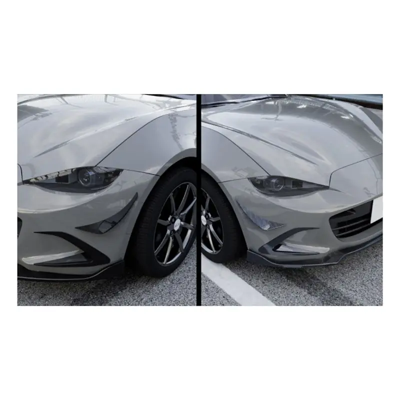 QM-카 프론트 범퍼 사이드 스플리터 스포일러 안개등 사이드 스포일러 트림 마쯔다 미아타 MX-5 ND 2016+ 글로시 블랙