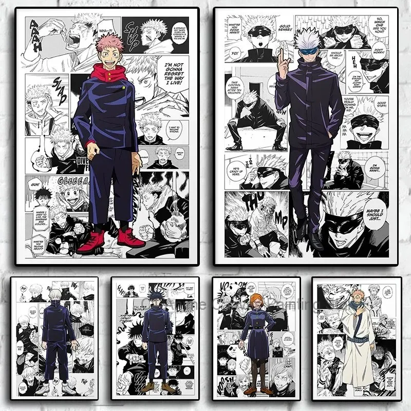 Jujutsu Kaisen Anime Canvas Print Manga Wall Art Poster for Living Room ...