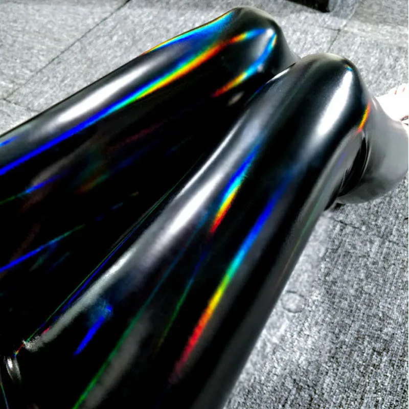 Women Colorful Shiny Leather Leggings Black Mirror Reflective Stretch Leather Pants Skinny Thin Leather Pencil Trousers Legging 5