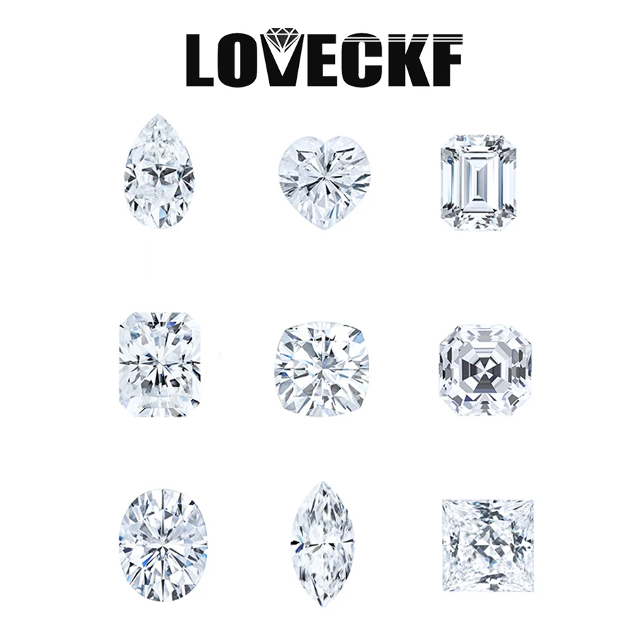 Top D Color Super White Moissanite Stones Round / Oval / Pear / Radiant / Emerald / Heart / Princess / Cushion / Asscher Shape
