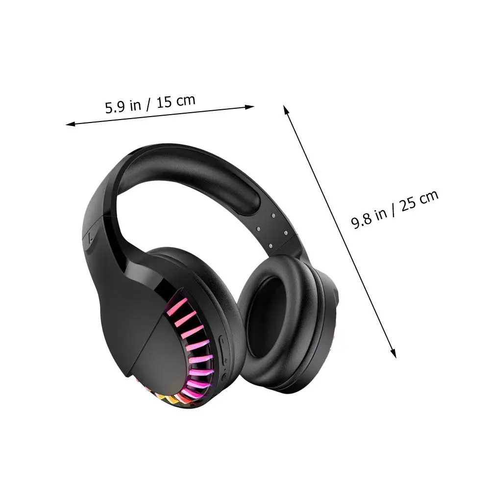 1Pcs 무선 듀얼 모드 Rgb 헤드폰 블랙 게임 헤드셋 전화 노트북 용 안정적인 10m 전송 소음 감소 스테레오