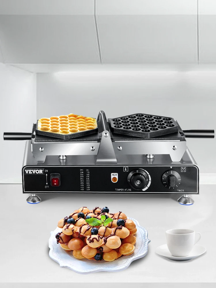 Waffle Maker Elettrico Hongkong Bubble Egg Puff Cake Making Machine Reversibile Doppia Teglia Da Cucina Elettrodomestico