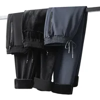 Winter Men Pants Plus Size 8xl 7xl 6xl Waterproof Windproof Softshell Casual Elasticity Waist Drawstring Straight Long Trousers 2