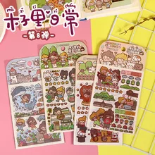 

4sheets Cartoon Girls Anime Stickers Cute Korean Diary Journal Stationery Scrapbooking Stickers Cool Teen Girls Planner Stickers