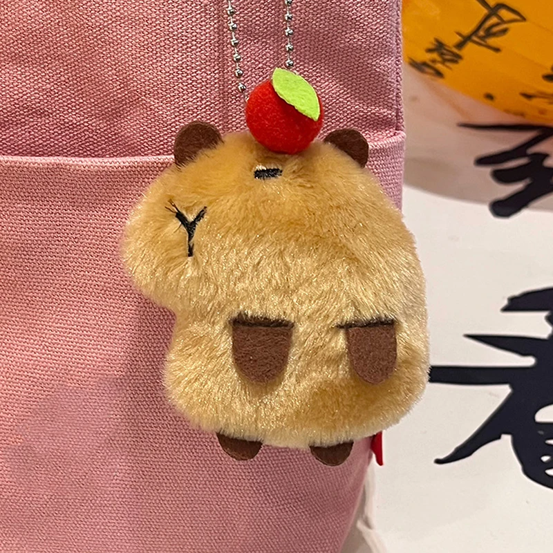 

Kawaii Stuffed Doll Ornaments Birthday Gift 2023 Trend Capybara Plush Keychain Cute Bag Pendant Creative Fluffty Animals Keyring