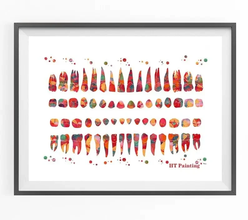 Modern Dental Art - Tooth Implant Anatomy Canvas Poster