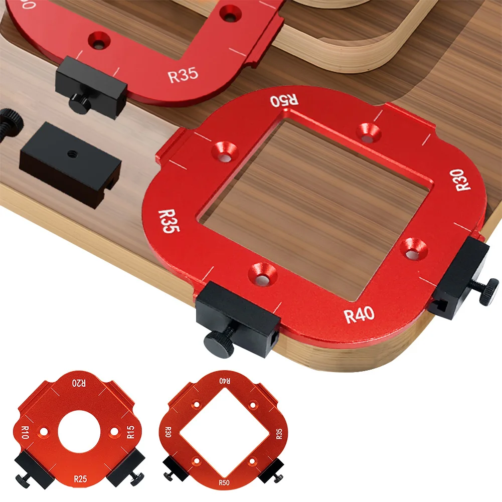 Woodworking Router Templates R10-R25/R30-R50 Radius Jig Arc Angle Positioning Template Corner Radius Reusable Positioning Tools