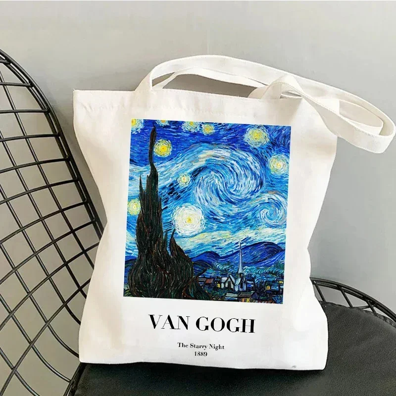 Vincent Van Gogh Capacious Tote Bag Casual Portable Shoulder Bag Lightweight Shopping Bag Big Reusable Canvas Bag Gift for Girls 1