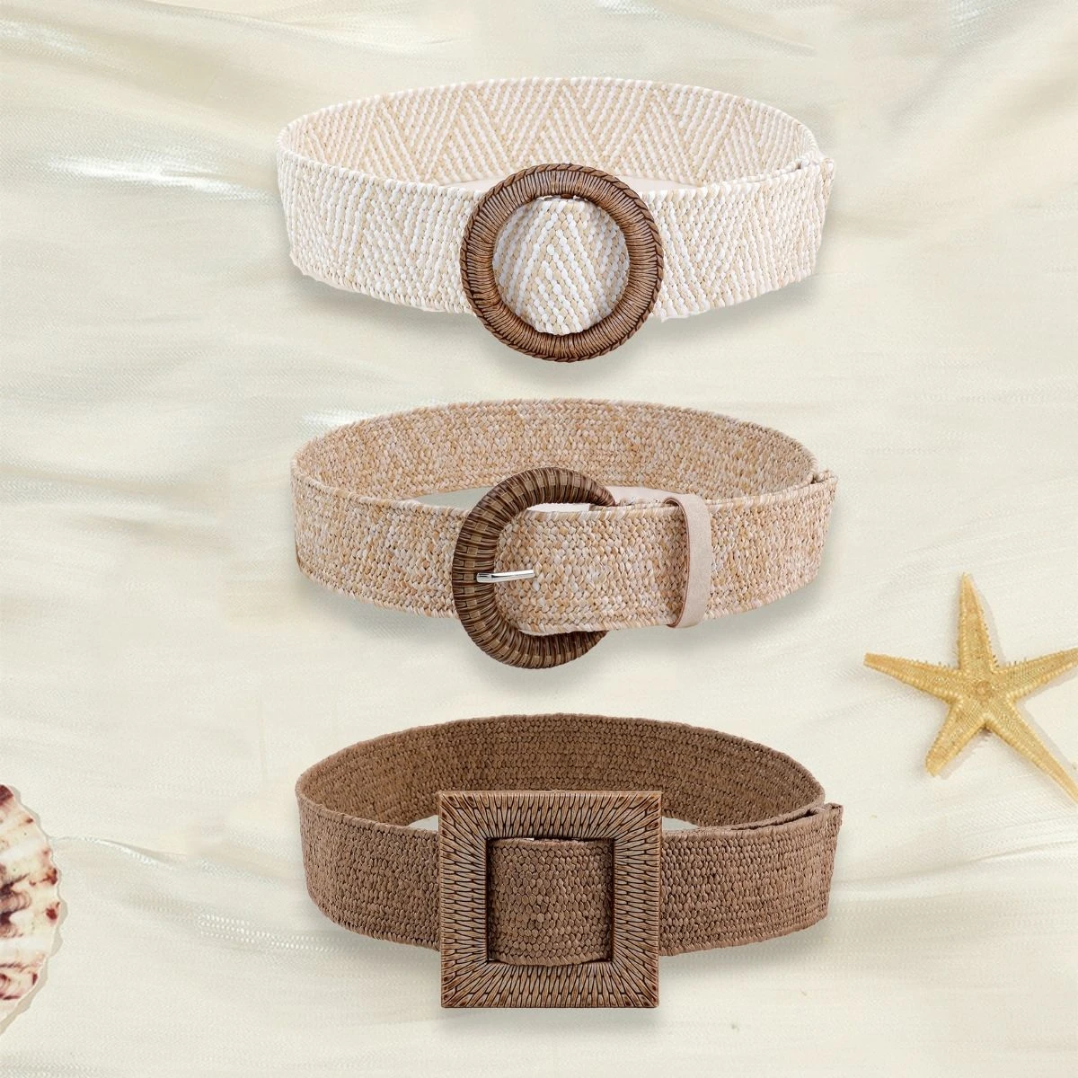 New Retro Women Summer Straw Belts Bohemian Beach Style Female Braided