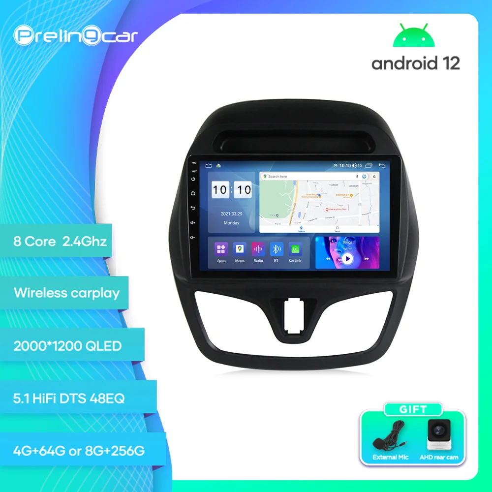 

Prelingcar For Chevrolet Spark Beat 2015-2018 Android 12 Car Monitor 8 256g Carplay RDS GPS Built 2din Radio DVD Player 5.1HIFI