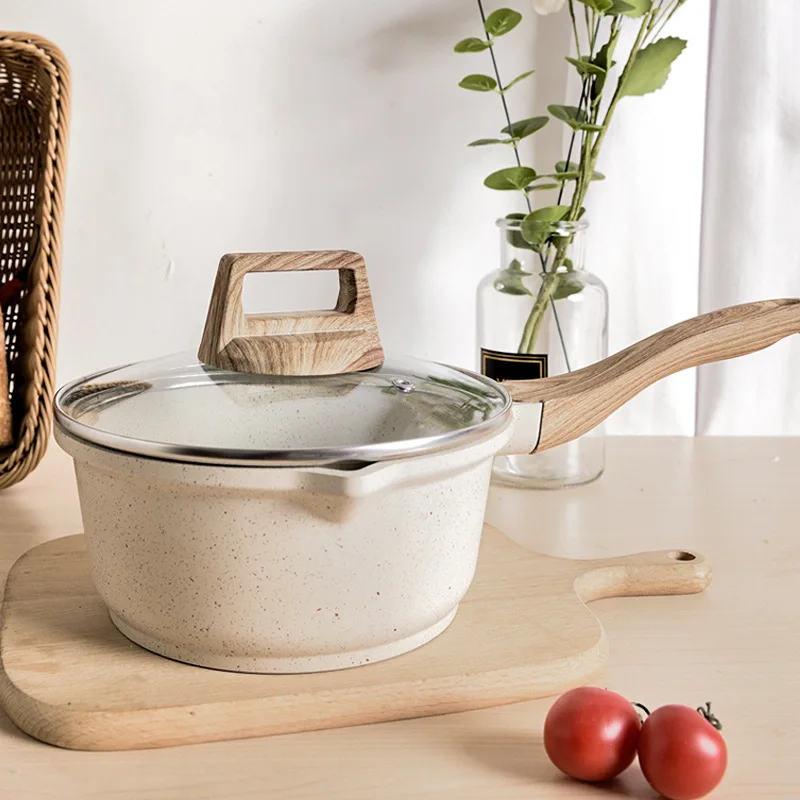 

Антипригарная сковорода Maifan, каменная кухонная суповая кастрюля, сковорода для молока с деревянной ручкой, кухонная утварь для кухни