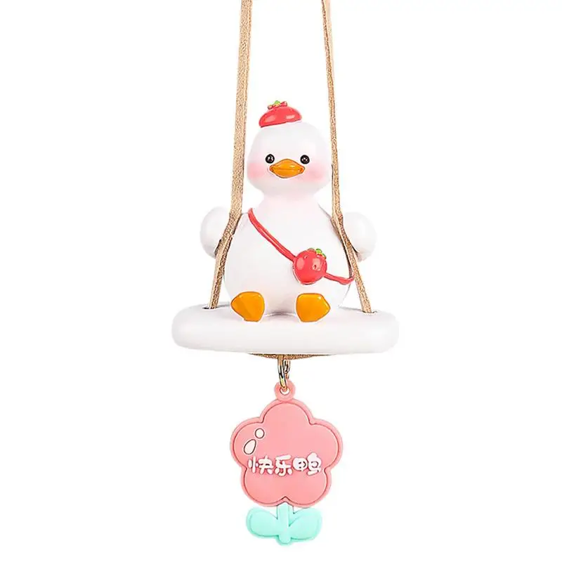 

Duck Car Ornament Resin Swing Duck Pendant Car Ornaments Car Decoration Figurines Car Rear View Mirror Fragrant Accessories