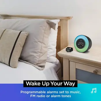 Color Changing Digital Alarm Clock with Bluetooth Speaker, FM Radio & USB Charger for Bedroom or Home Office 4