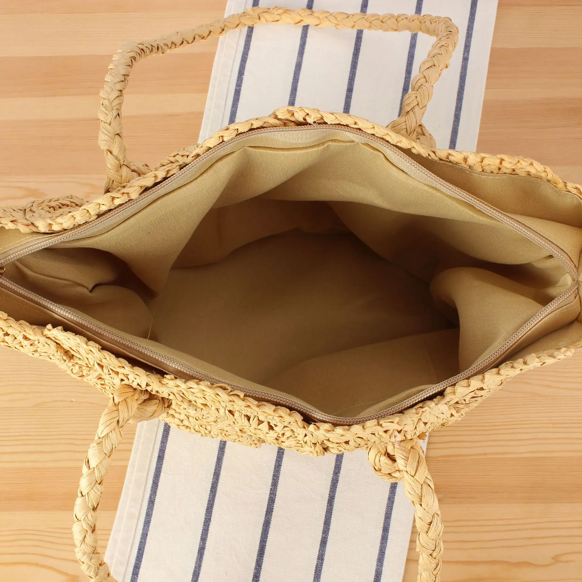 Bohemian Straw Bag Handmade Woven Tote Bags for Women Handbag Summer Travel Beach Bag Designer Shoulder Bags Shopper NEW