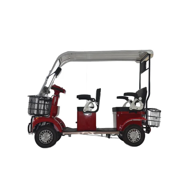 1000W 1500W Drum Brake 60V 20AH 4 Wheels Mini Sightseeing Bus Electric Tricycles Vehicles for 3 Adult Passengers