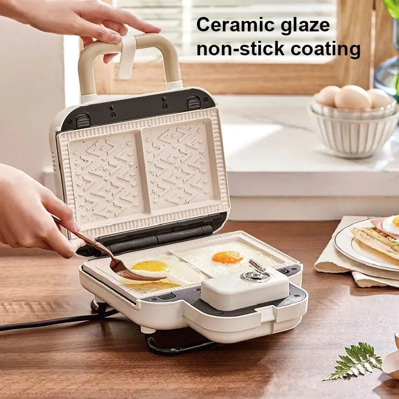 Sandwich Maker Breakfast Machine Non-stick Waffle Timer Bread Machine Large Capacity Double Plate Sandwich Takoyaki Pancake Donut Kitchen Tool