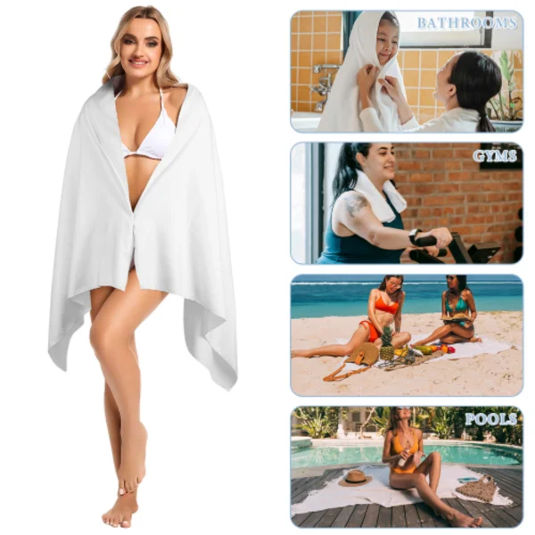 Description Picture 2 of itemWatercolor Lily 26 Alphabet Beach Towel Extra Large Bath Towel Soft and Absorbent - Great for Outdoor Camping, Vacation
