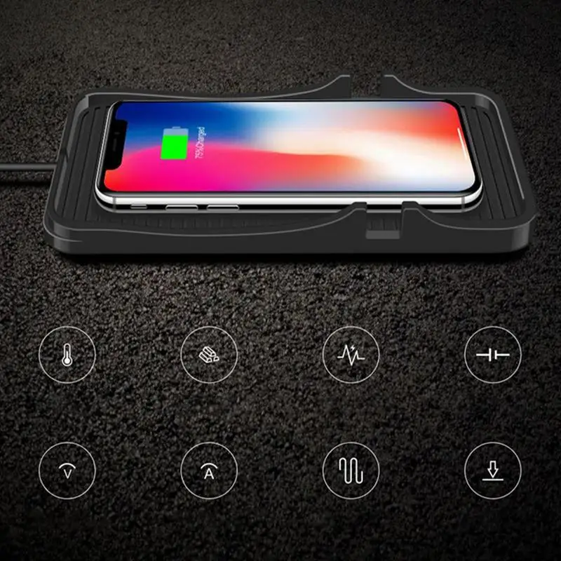 Fast Wireless Phone Charger For Car Cordless Fast Charging Pad For Auto Cordless Phone Charger Non-Slip Cell Pad