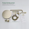 Brushed Gold Bathroom Faucet Shower System Set 3-Function Shower Diverter Valve Round 8/10/12/16 Inch RainShower Tap with bathtu 6